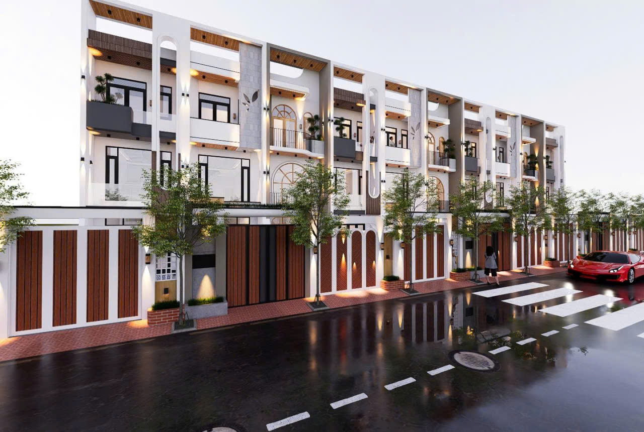 Mẫu dãy nhà phố đẹp hiện đại trong khu dân cư 