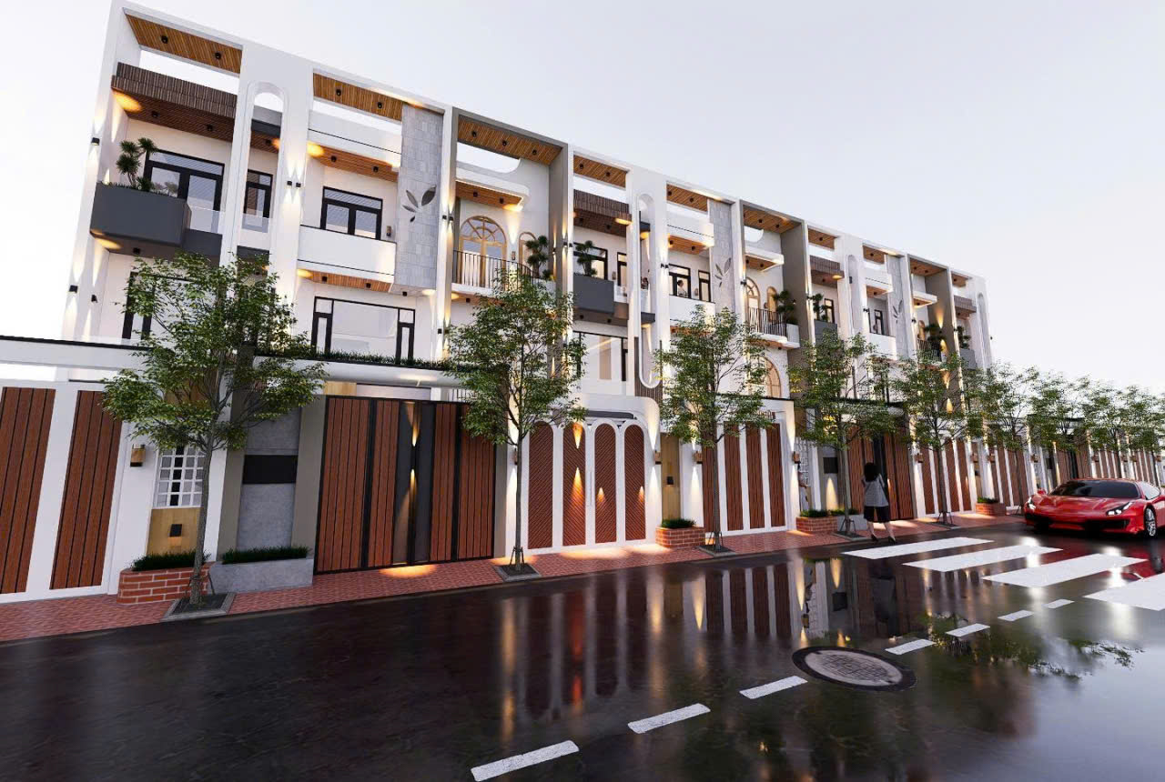 Mẫu dãy nhà phố đẹp hiện đại trong khu dân cư 