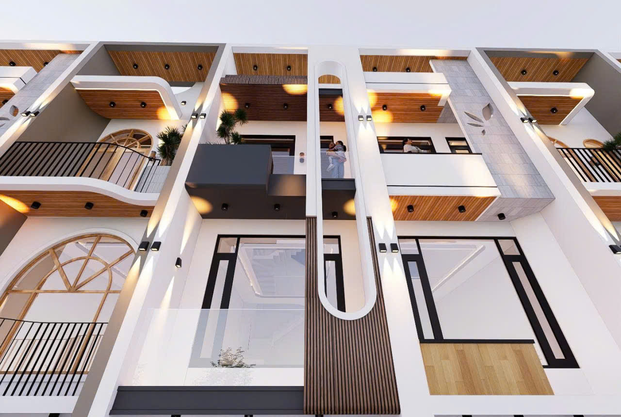 Mẫu dãy nhà phố đẹp hiện đại trong khu dân cư 